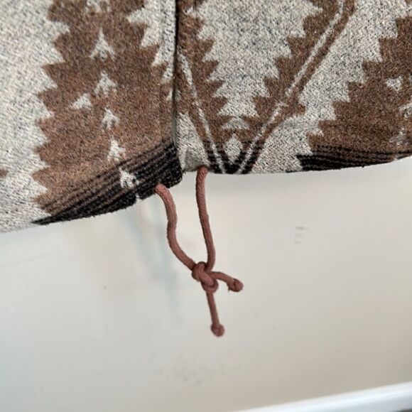 BB Dakota Navajo Bostwick Aztec Wool Faux Fur Southwestern Blanket Jacket Coat S - Picture 8 of 10